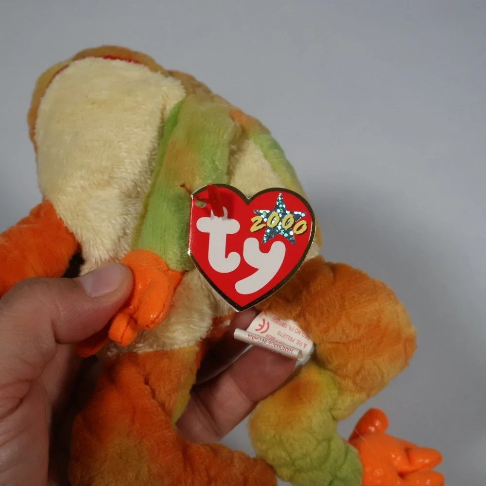 Ty Beanie Babies Prince the Frog 2000 Green Orange Plush Stuffed Animal Toy‎ Tag